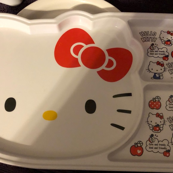 Sanrio Hello Kitty Plate Water Bottle Musubi Rice Maker Lunch Bag Set 5 Pc - Picture 10 of 13